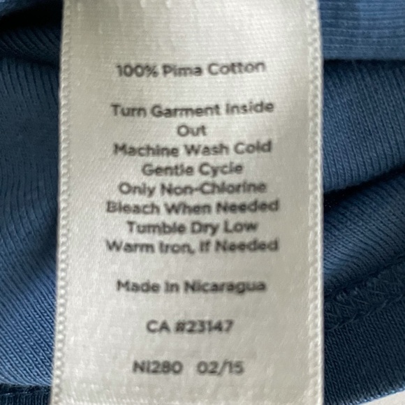 Talbots 100% Pima Cotton Short Sleeve Blue Top XL - Picture 6 of 7